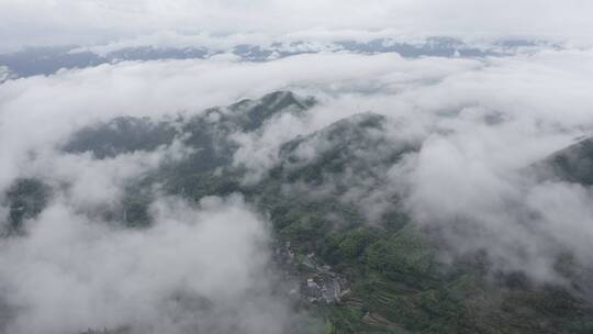 高清4K云海航拍山区森林风光风景素材空镜