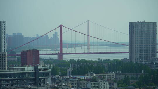 武汉武昌区武汉长江大桥视频素材模板下载