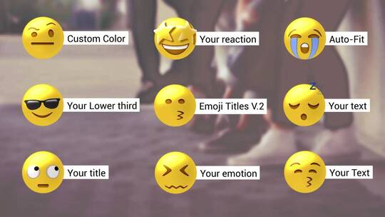 可爱Emoji综艺展示素材包AE模板