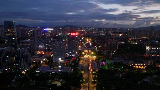 航拍厦门集美夜景