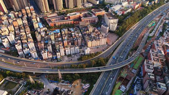 深圳市区道路街道高架航拍