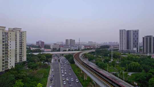 天津海河复兴门城市地铁轨道交通都市风景