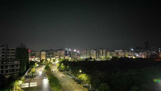 大气深圳城市航拍交通街道夜景4k