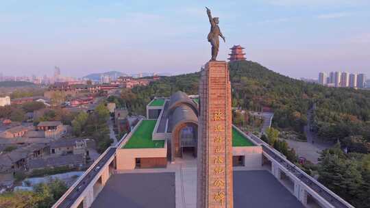航拍枣庄铁道游击队纪念碑