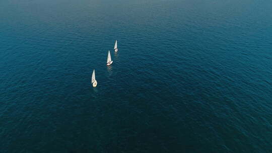 意大利湖上的小型游艇帆船赛