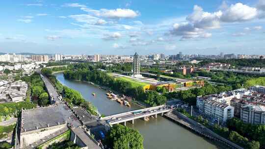 南京大报恩寺遗址公园和中华门城墙航拍风光