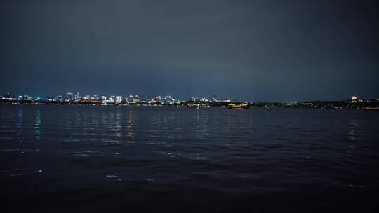 杭州西湖风景区夜景