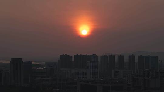 落日夕阳延时空镜