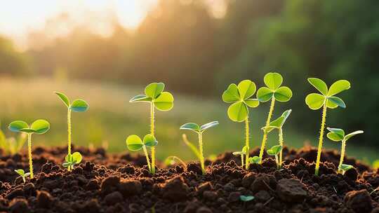 春天生命复苏 种子发芽 植物万物生长