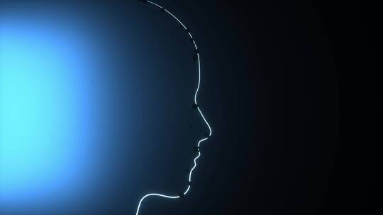 发光粒子人脸扫描科技和大脑C4D动画