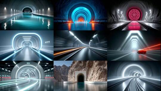 穿梭隧道时空隧道科技感未来感无限延伸高清在线视频素材下载