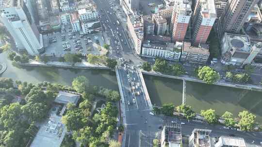 普宁市航拍广东省揭阳市城镇建筑风光住宅区