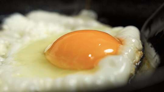 营养早餐煎鸡蛋4K特写镜头视频素材模板下载