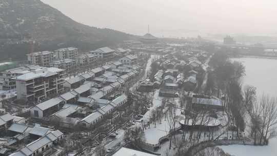 庆都山景区雪景航拍