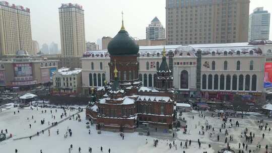 冬季索菲亚教堂 俄式建筑 城堡