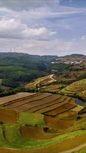 高清竖屏延时航拍云南东川红土地美景