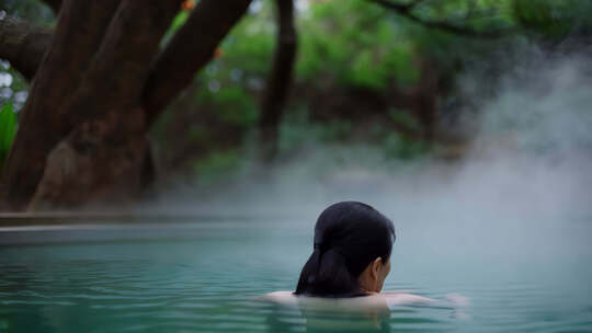 老人泡温泉