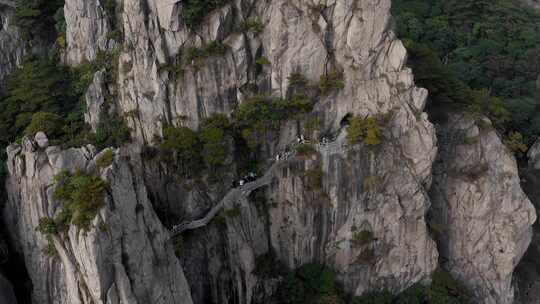 航拍黄山栈道