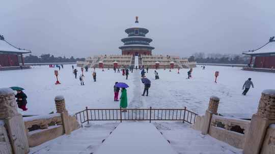 北京天坛祈年殿雪景