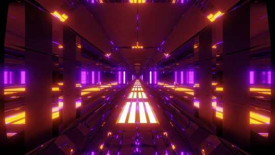 环状紫橙色电影隧道