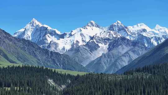 新疆昭苏夏塔雪山