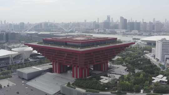 4K原素材-航拍上海世博展览馆-6