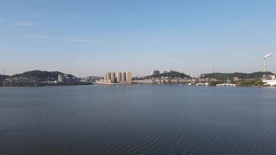 黄石 磁湖 航拍 大景  阳光 大气 城市