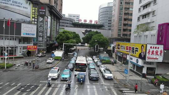 城市航拍湖南岳阳商业广场