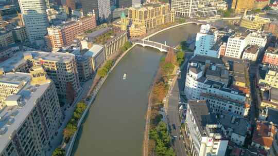 上海外滩乍浦路桥苏州河风景视频素材