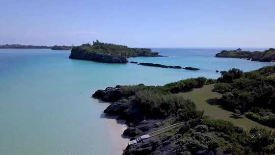 4k航拍海湾蔚蓝海岸岛屿