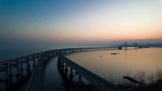 大连星海湾大桥日转夜延时