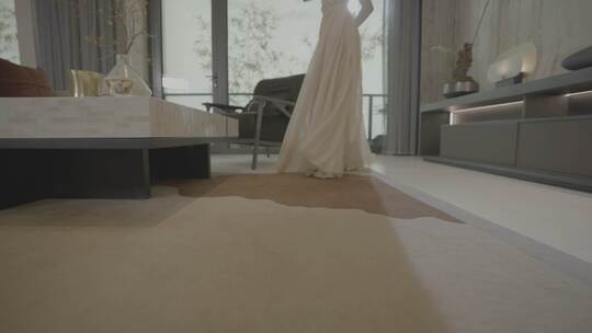 女性在光影下起舞裙摆飞扬的氛围