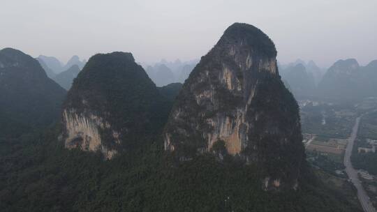 航拍广西桂林山水风光