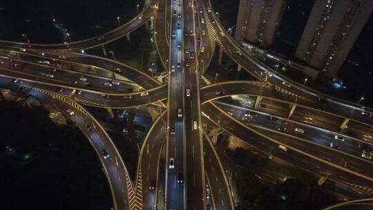 上海延安高架桥南北高架桥4K航拍