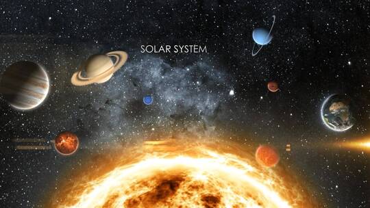 震撼高级科幻太阳系行星展示片场AE模板