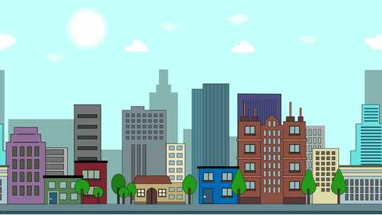 循环动态简约城市背景视频