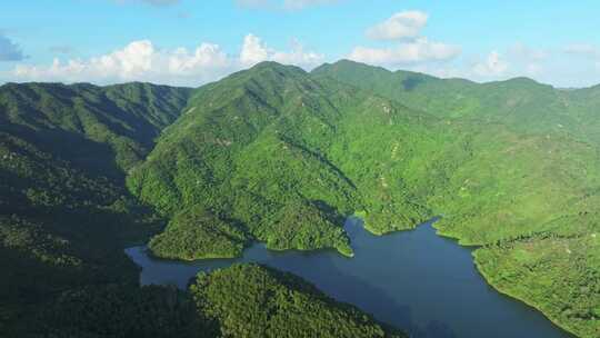 广东绿水青山水库自然风光4k航拍