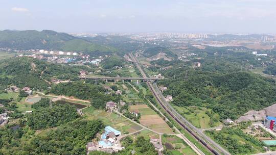 航拍山川公路道路丘陵