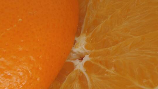 橙子美味橙汁果肉特写