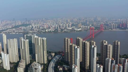 4k航拍武汉城市汉阳上空镜头