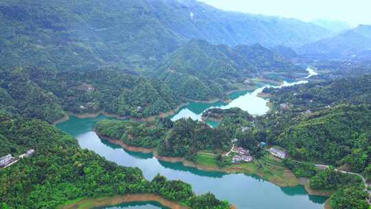 合集组镜湖泊水源地湖北车坝河水库风景航拍