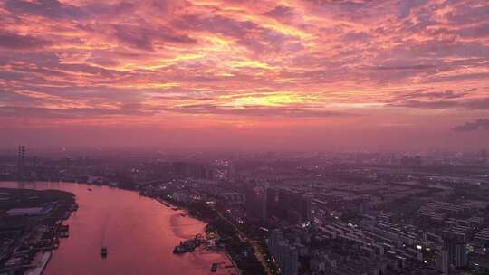 夕阳 宁波小港红联渡口 风景