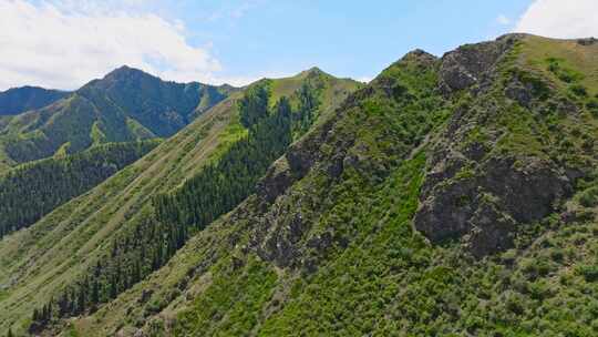 新疆塔城地区独库公路乌苏驿巴音沟山峰航拍