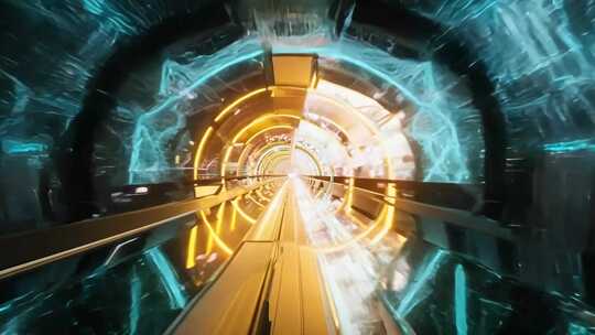 4k科技感隧道时空穿梭