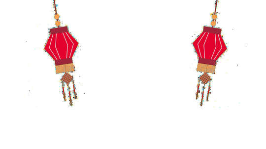 红色灯笼悬挂特写素材