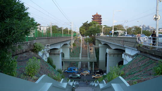 武汉武昌区黄鹤楼建筑风景