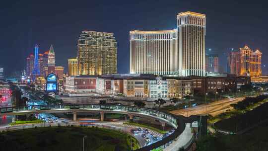 澳门威尼斯人夜景固定延时