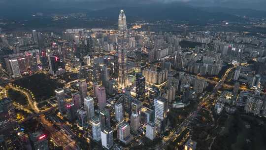 深圳福田CBD航拍夜景