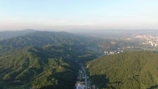 航拍大山山谷乡村公路道路