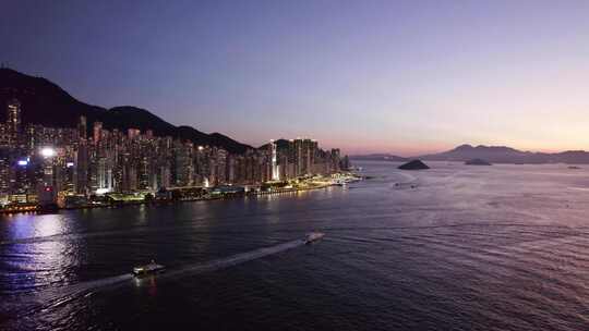 香港城市夜景航拍